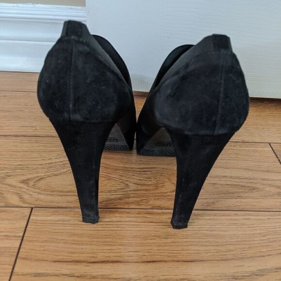 STUART Weitzman black suede high stiletto heels shoes - Picture 5 of 9